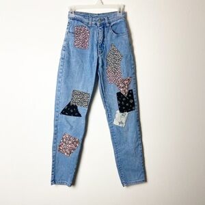 ZANADI • Vintage Women’s Mixed Fabric Patchwork Mom Jeans Size 5/6